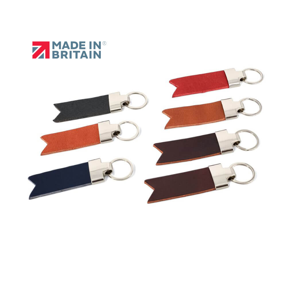 Various leather keyrings made in the UK