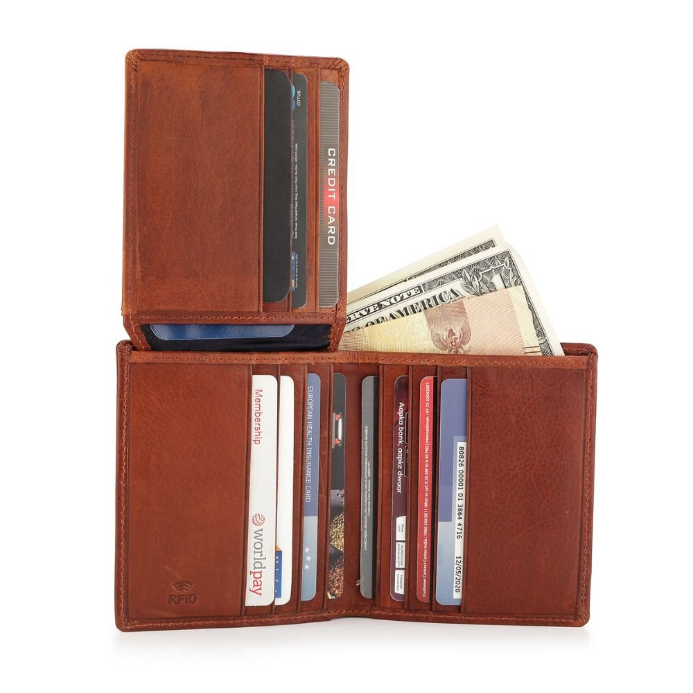 Leather Card Wallet For Men - Enzo Tuscan
