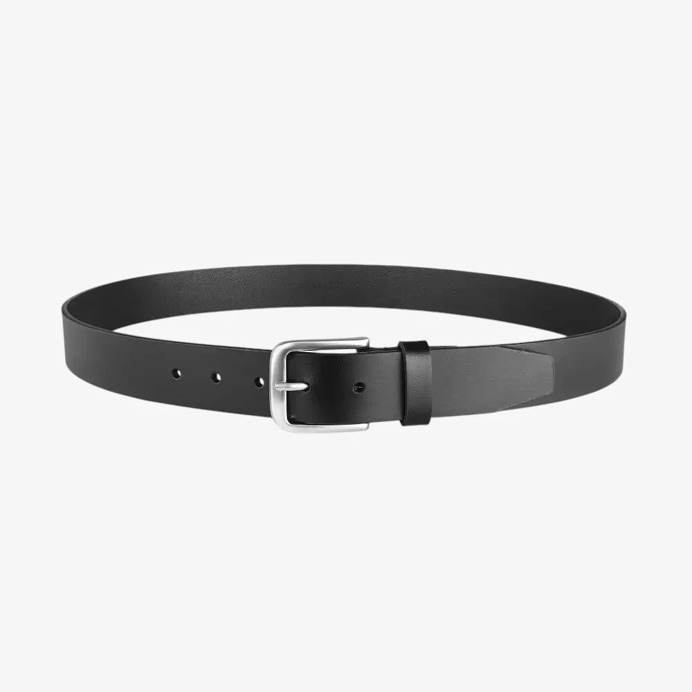 Full length view of Black leather belt