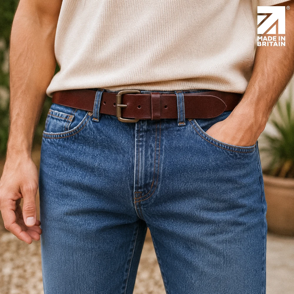 40mm handcrafted Italian full grain leather belt