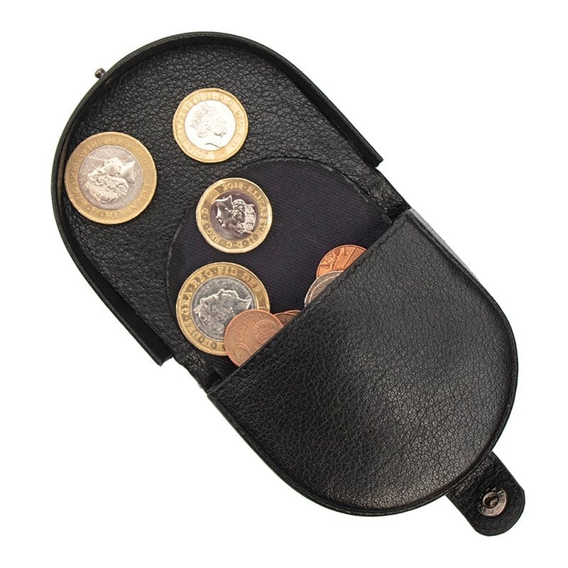 Leather Coin Tray Pouch in black and brown 01