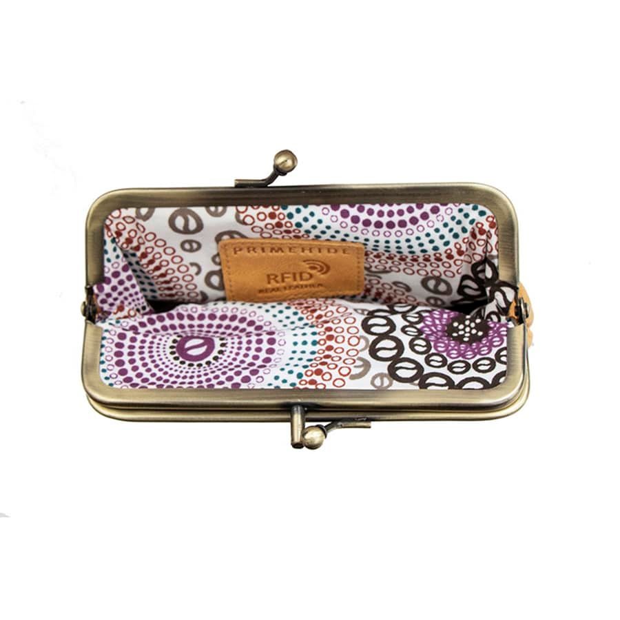 Black Clip Top Leather Purse front view