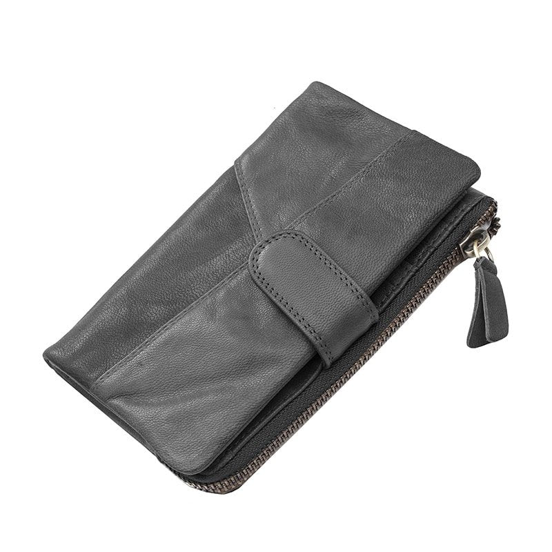 Black Leather Trifold Purse | RFID Secure | Medium Size