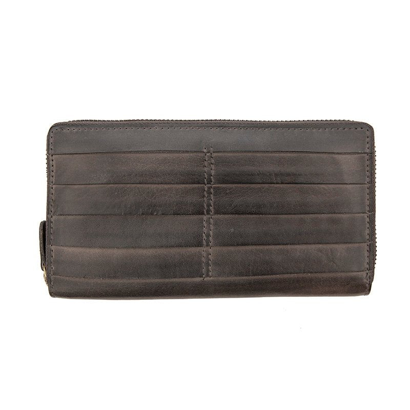 Ridgeback Zip Around Leather Purse Brown