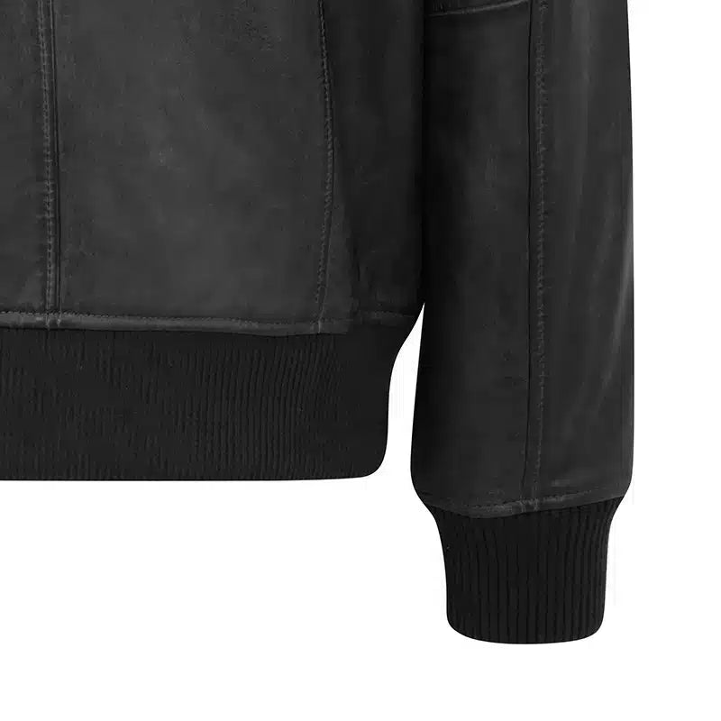 Aviator Leather Jacket Airborn Black