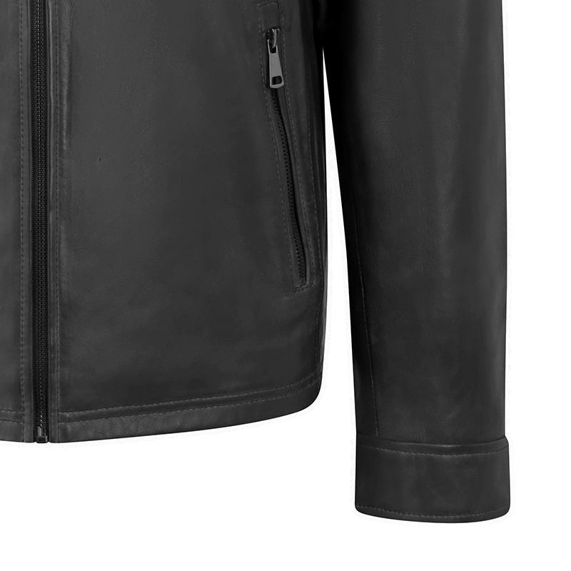 Leather Biker Jacket Thomas Black