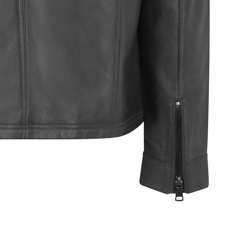 Leather Biker Jacket Thomas Black