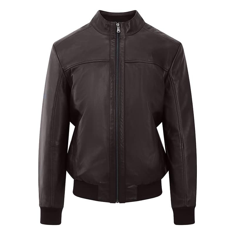 Leather Bomber Jacket. Brown