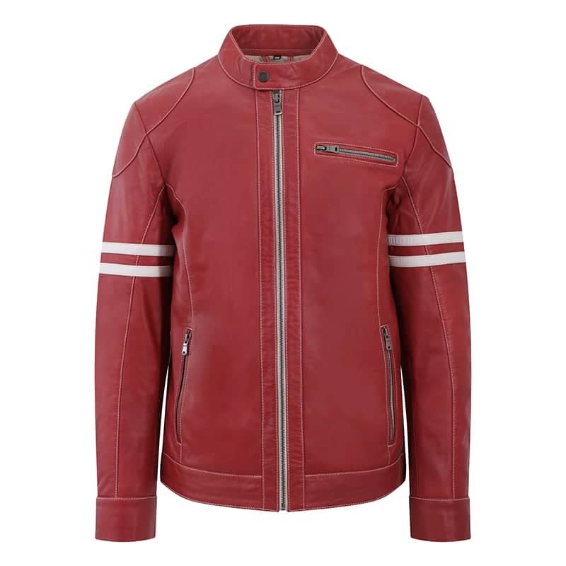 Racer Leather Jacket Fred Red