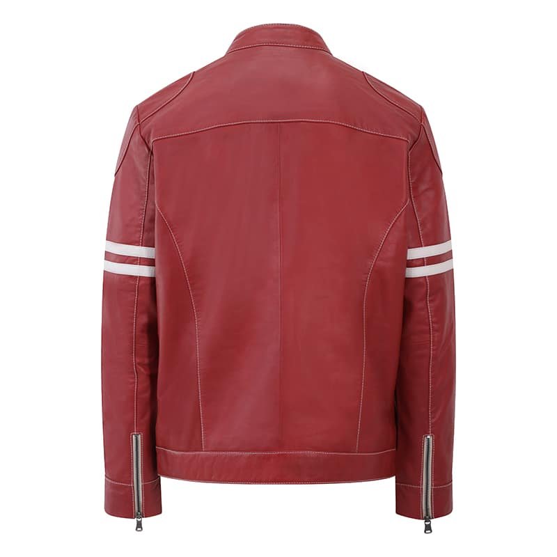 Racer Leather Jacket Fred Red