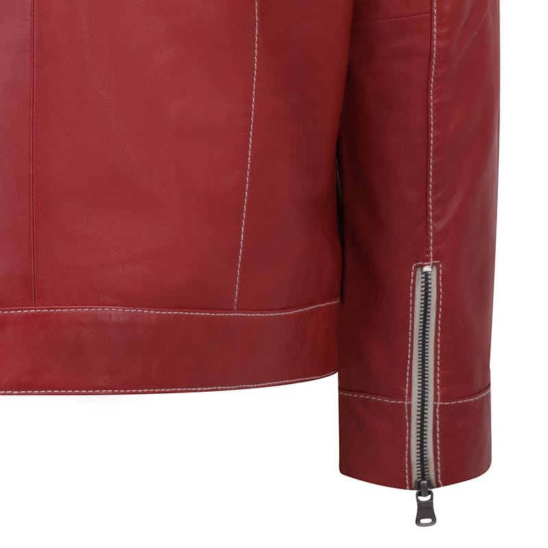 Racer Leather Jacket Fred Red