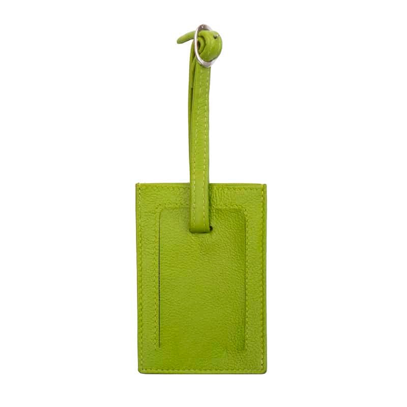 Lime Green luggage leather tags