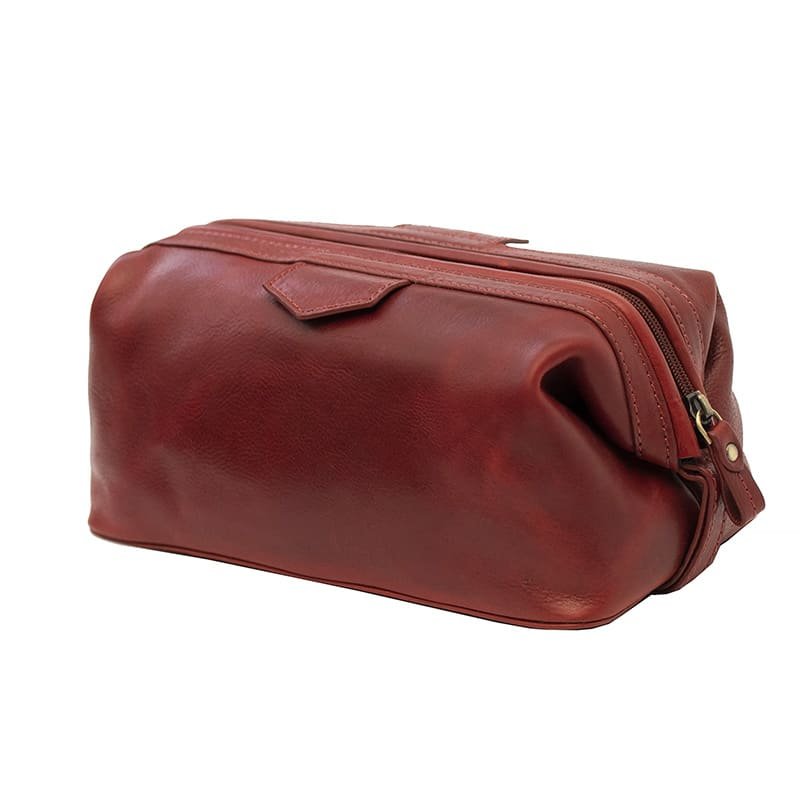 Luxury Leather Washbag - Sandro Tuscan