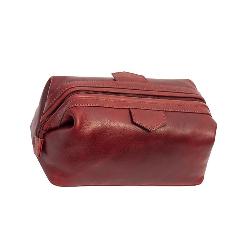 Luxury Leather Washbag - Sandro Tuscan