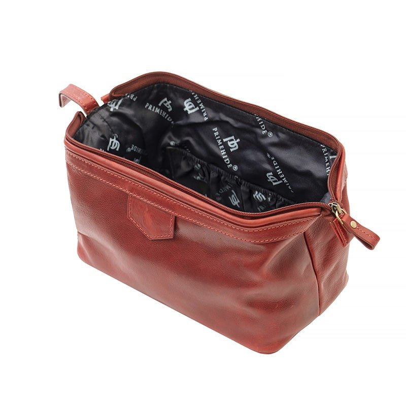 Luxury Leather Washbag - Sandro Tuscan