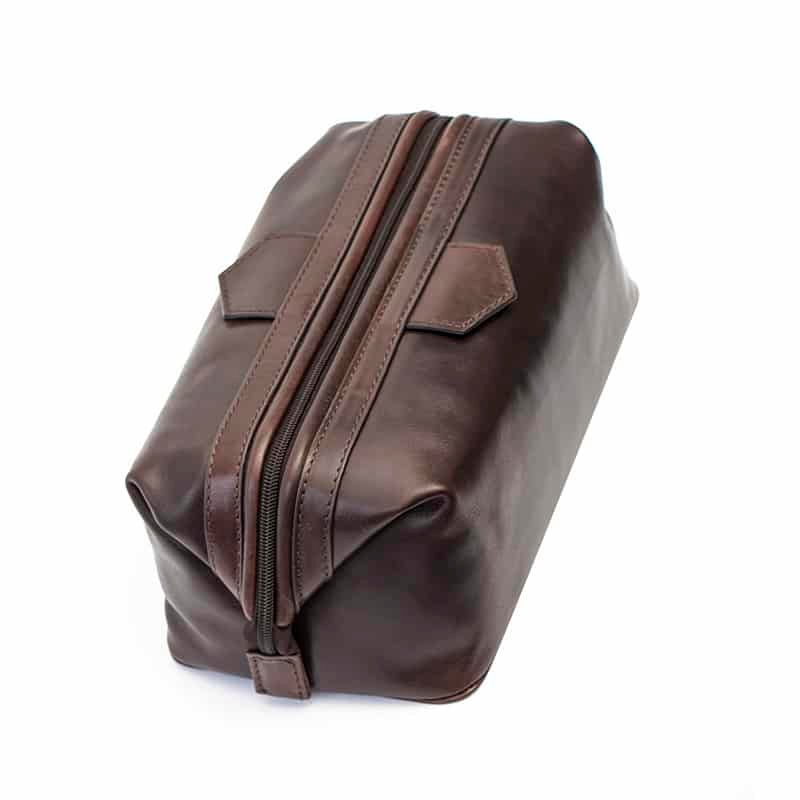 Luxury Leather Washbag - Sandro Tuscan