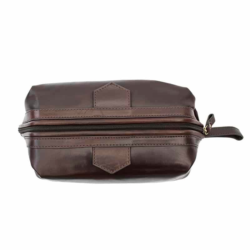 Luxury Leather Washbag - Sandro Tuscan