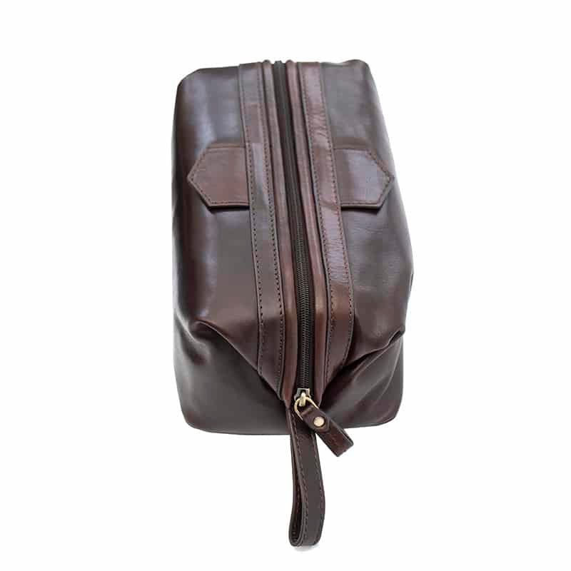Luxury Leather Washbag - Sandro Tuscan