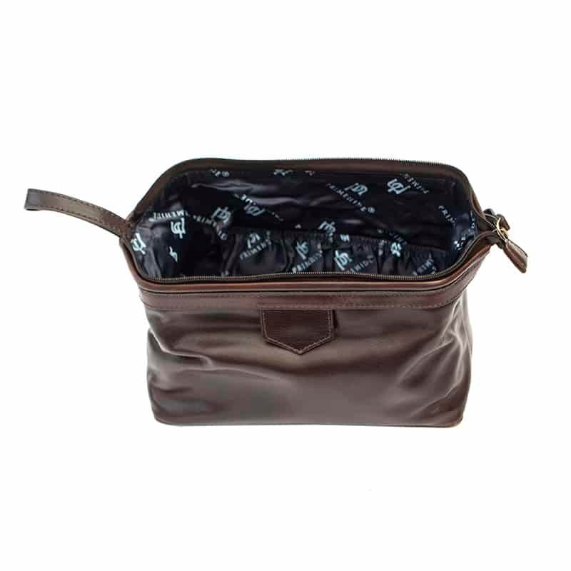 Luxury Leather Washbag - Sandro Tuscan