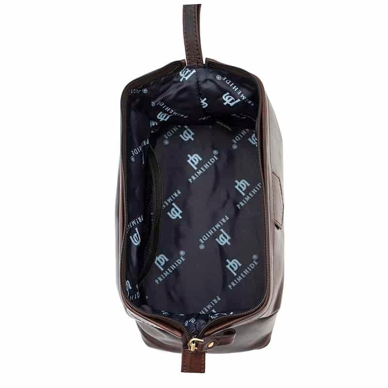 Luxury Leather Washbag - Sandro Tuscan