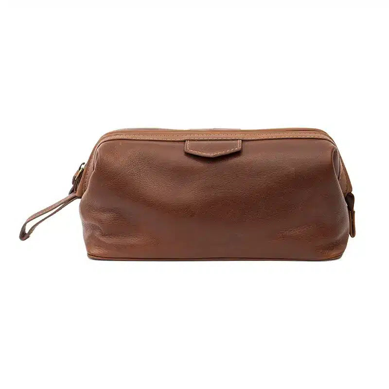 Luxury Leather Washbag - Sandro Tuscan