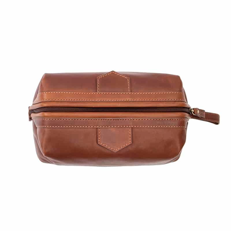 Luxury Leather Washbag - Sandro Tuscan