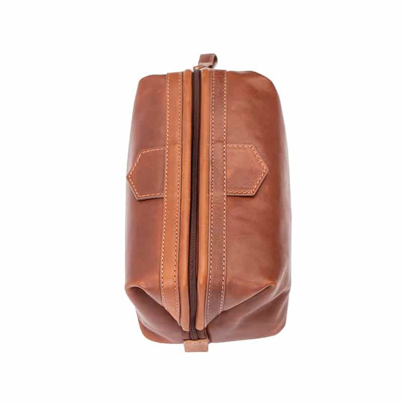 Luxury Leather Washbag - Sandro Tuscan