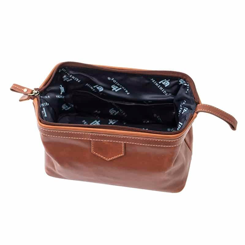 Luxury Leather Washbag - Sandro Tuscan