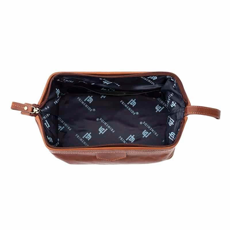 Luxury Leather Washbag - Sandro Tuscan