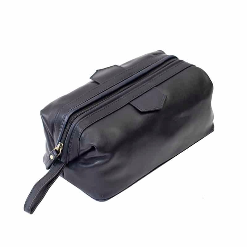 Luxury Leather Washbag - Sandro Tuscan