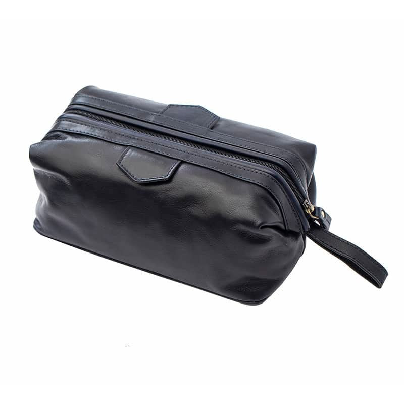 Luxury Leather Washbag - Sandro Tuscan