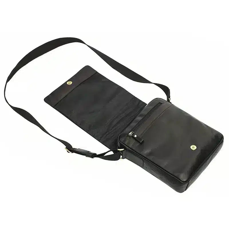 Leather Crossbody Messenger Bag - Vito Tuscan