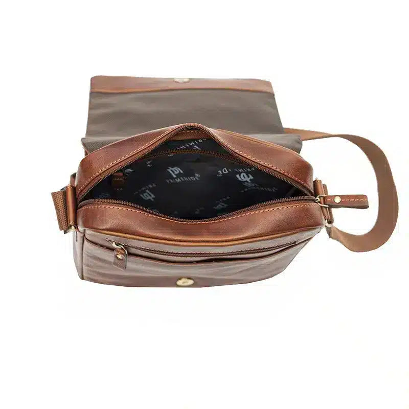 Leather Crossbody Messenger Bag - Vito Tuscan