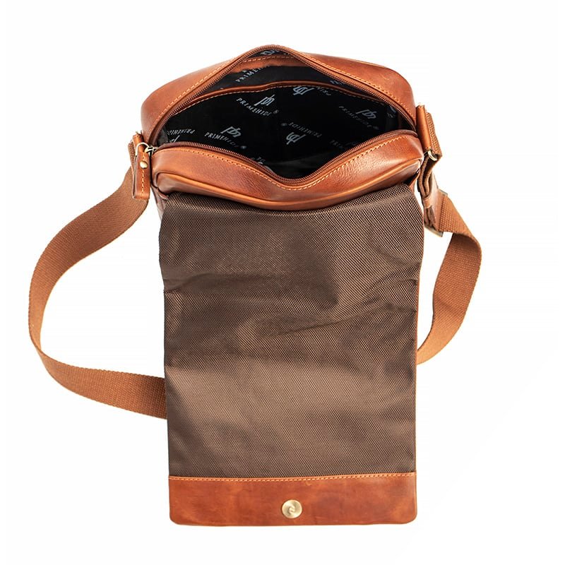 Leather Crossbody Messenger Bag - Vito Tuscan