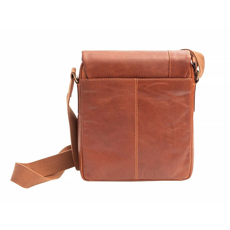 Leather Crossbody Messenger Bag - Vito Tuscan