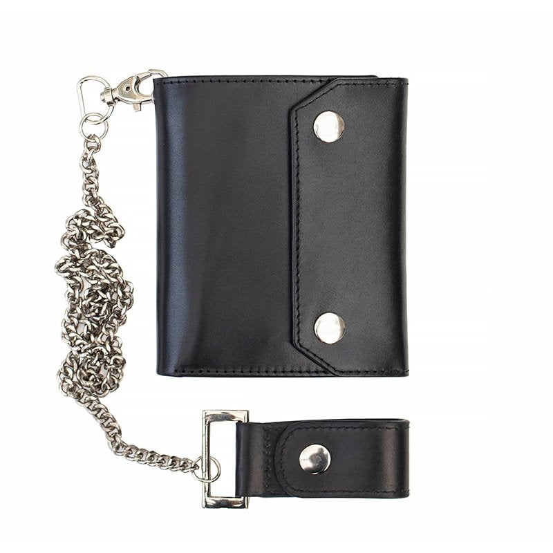 Biker Trifold Wallet With Chain - Blaze Rider