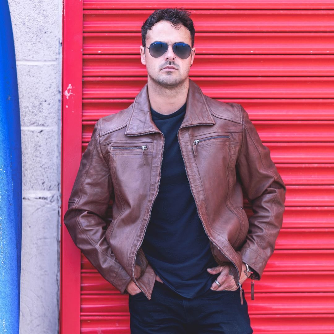 Aviator Leather Jacket Airborn Cognac (3)