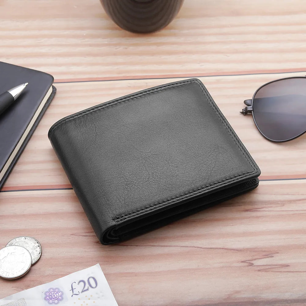 Bifold Leather Wallet For Men &#8211; Marcus Leon Black 03