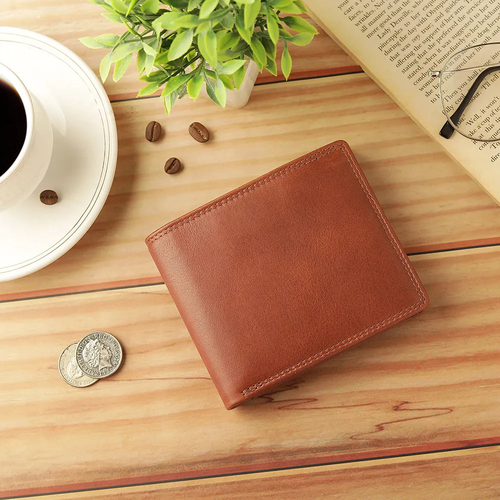Bifold Leather Wallet For Men &#8211; Marcus Leon Brown 02