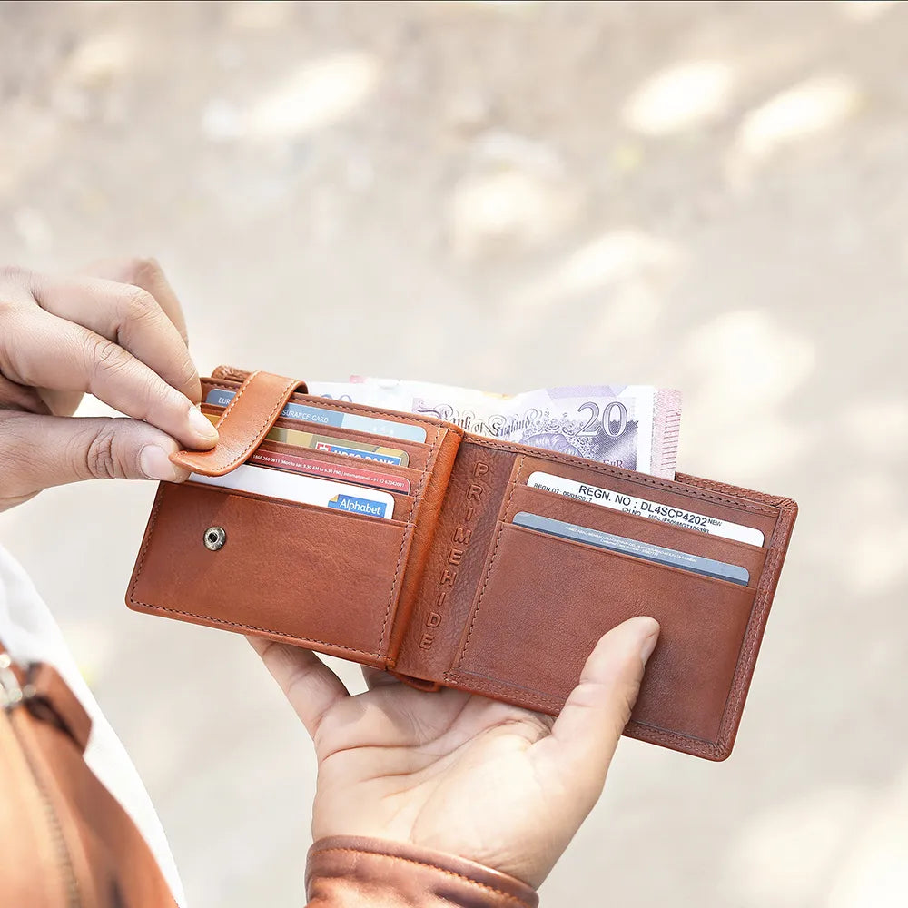 Bifold Leather Wallet For Men &#8211; Marcus Leon Brown 07