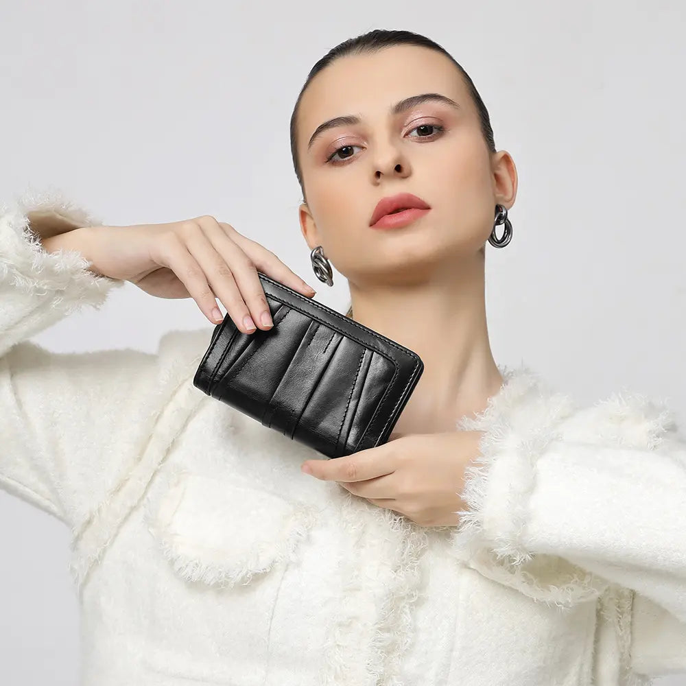 Black Italian Leather Purse Amalfi 01
