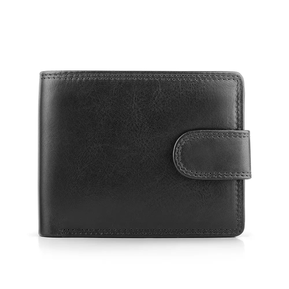Black Leather Trifold Wallet For Men &#8211; James Leon 02