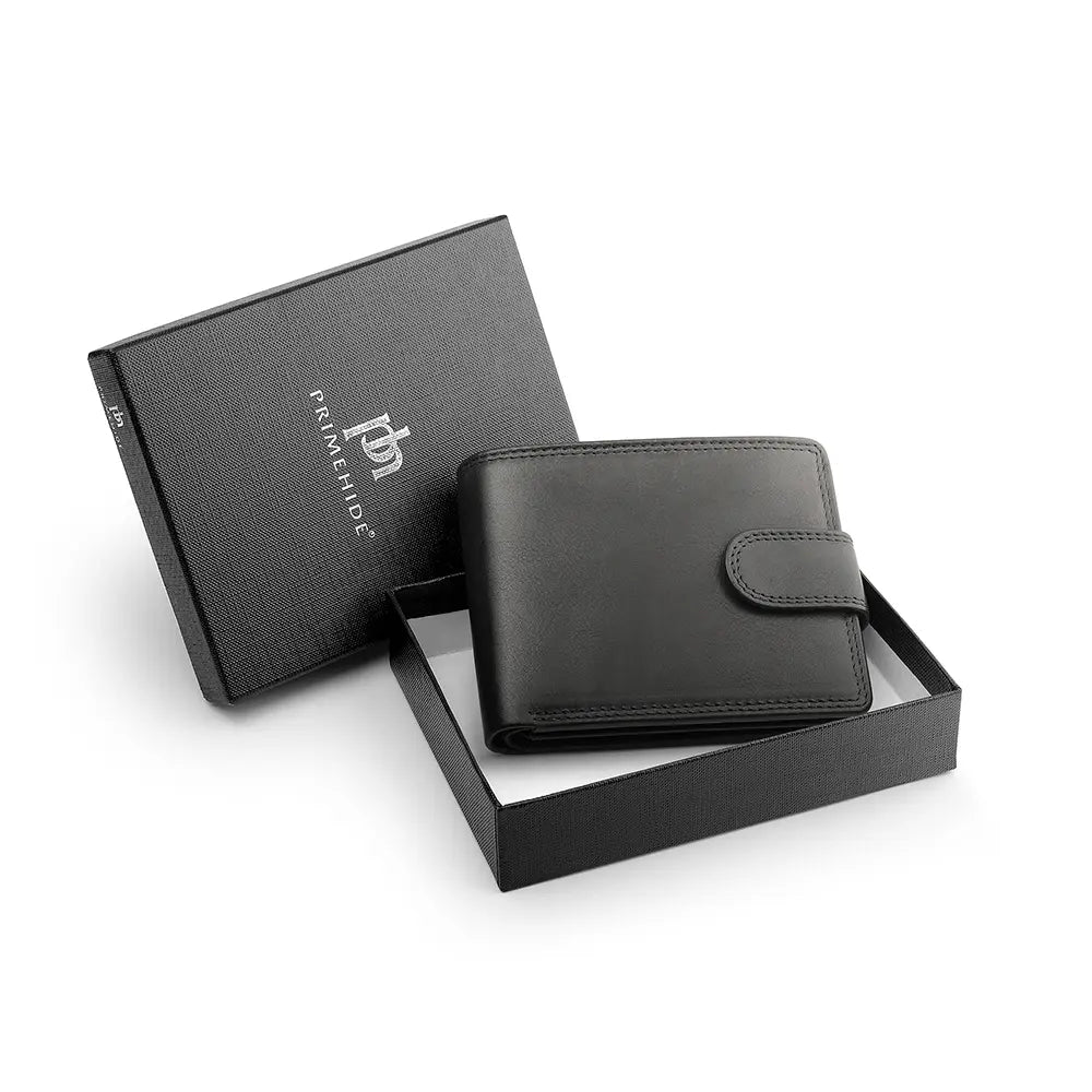 Black Leather Trifold Wallet For Men &#8211; James Leon 04