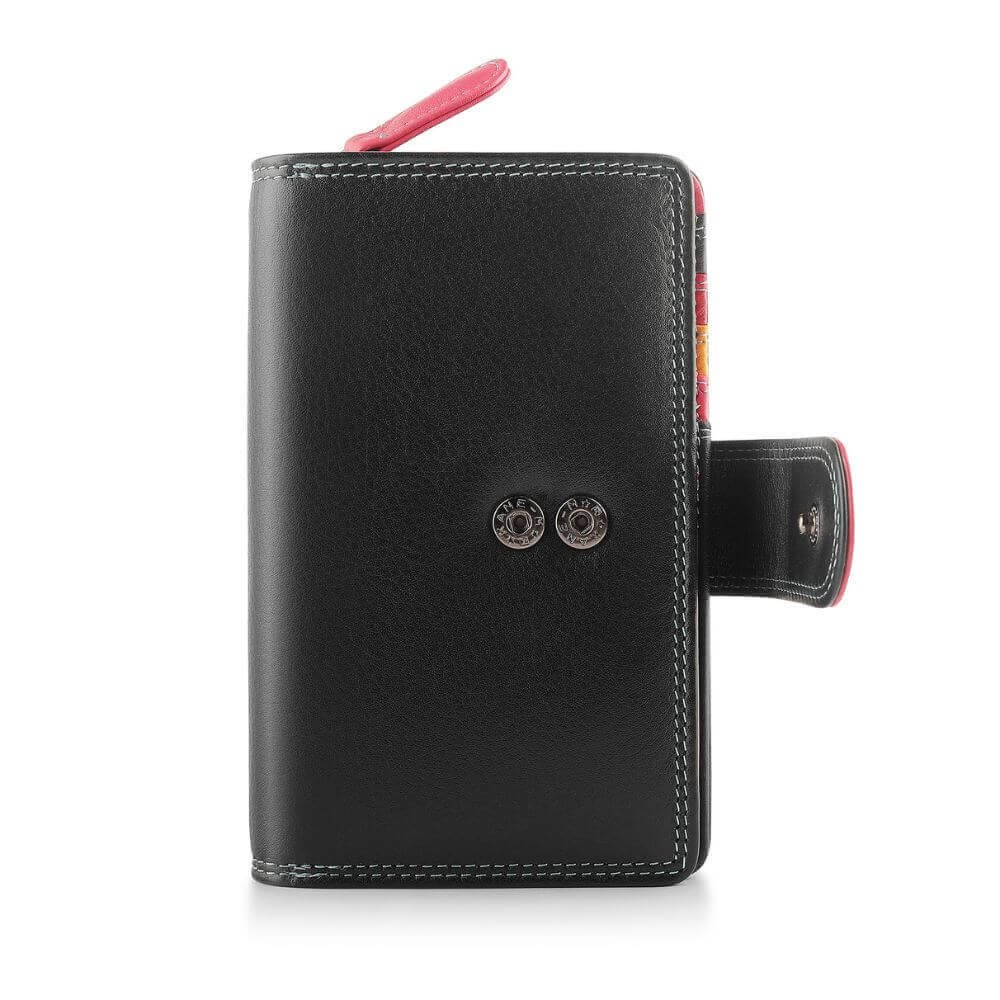 Black Soft Leather Colourful Bifold Purse &#8211; Primrose London (3)