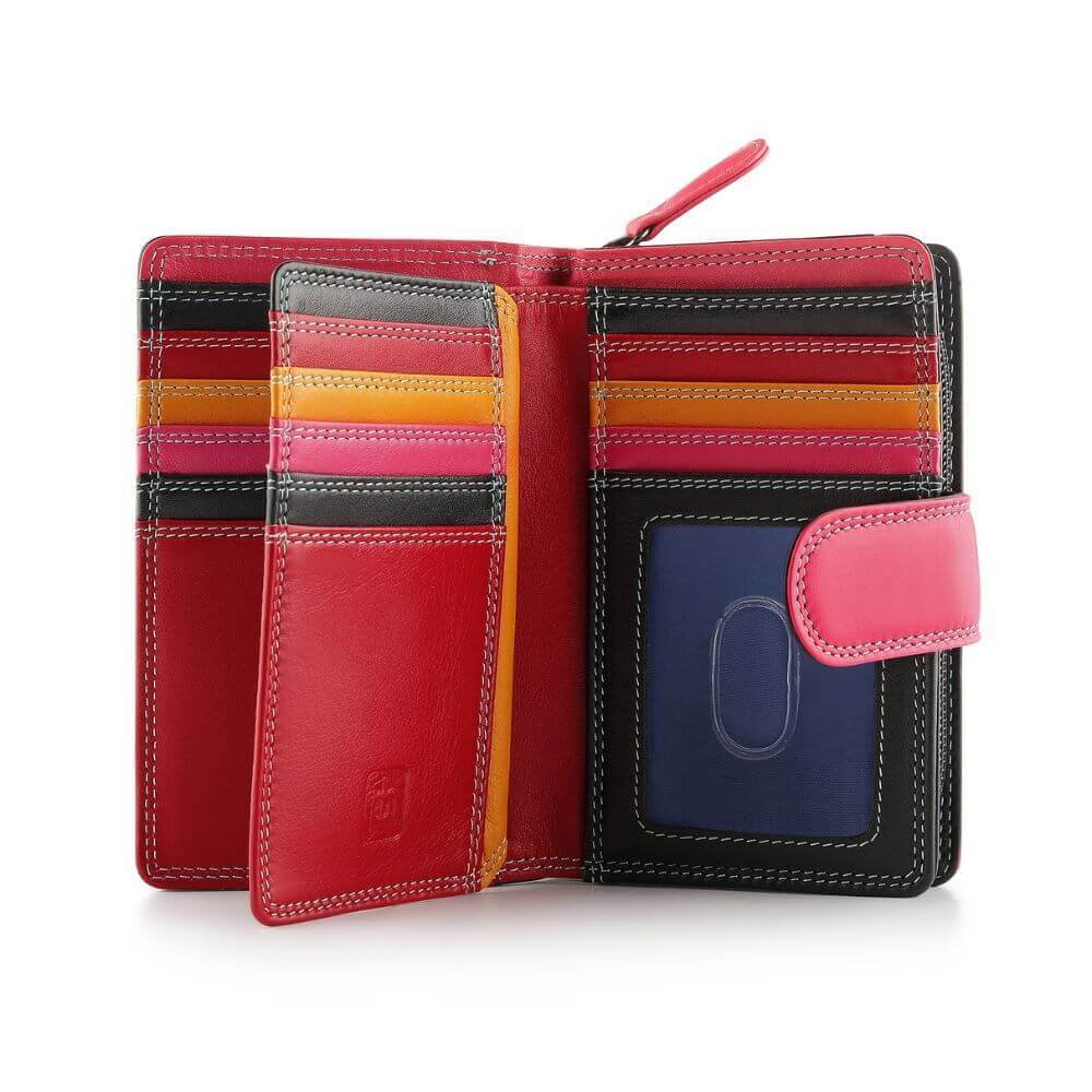 Black Soft Leather Colourful Bifold Purse &#8211; Primrose London (5)