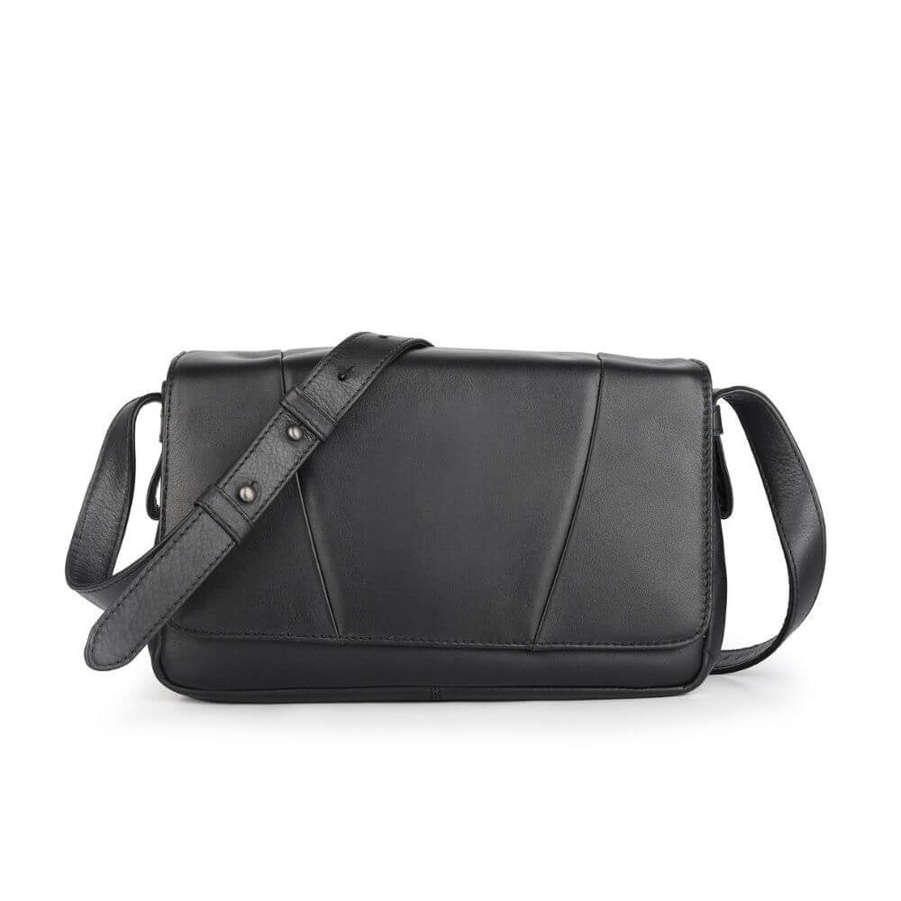 Waxy Leather Organiser Bag with Triple Zip & Built-in Wallet Ida Chester