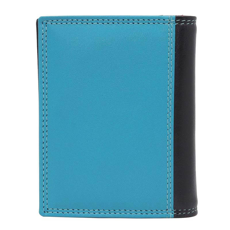 Black Jade London real leather credit card holder back view  showing a blue tone — PRIMEHIDE