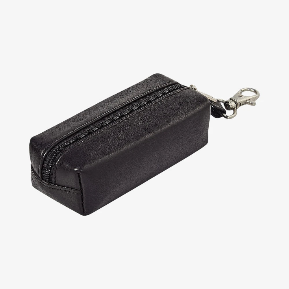Black real leather key wallet for house and car keys 