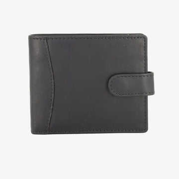 Black leather wallet on a white background