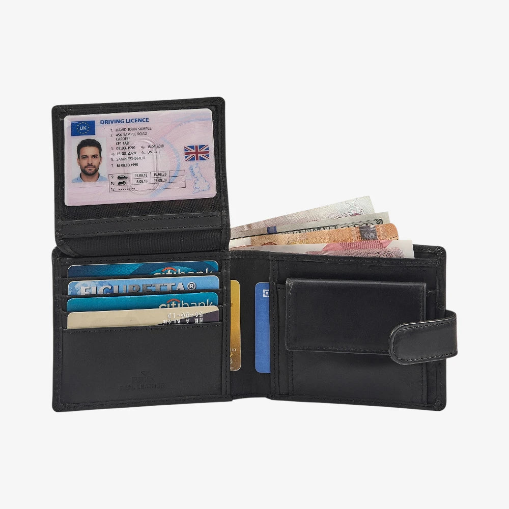 Classic flap over wallet for men with note compartment 